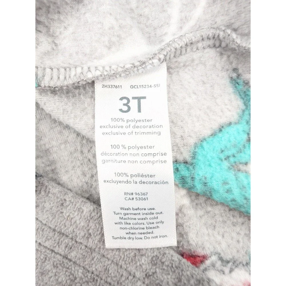 OshKosh B'gosh Dinosaur Fleece Christmas Gray Quarter Zip Sweater Size 3T